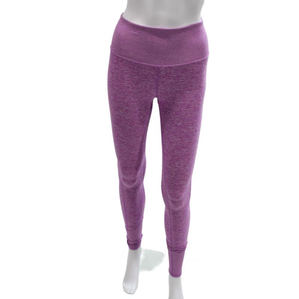 Alo Womens Purple Flecked Polyester Ankle Leggings Athleisure Size 2XS